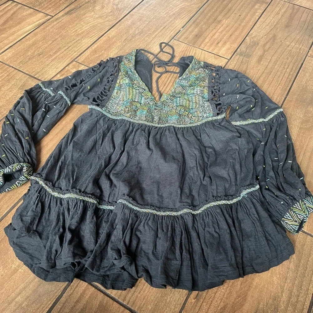 Free People Much Love Embroidered Tunic Top/Dress XS - Picture 4 of 6